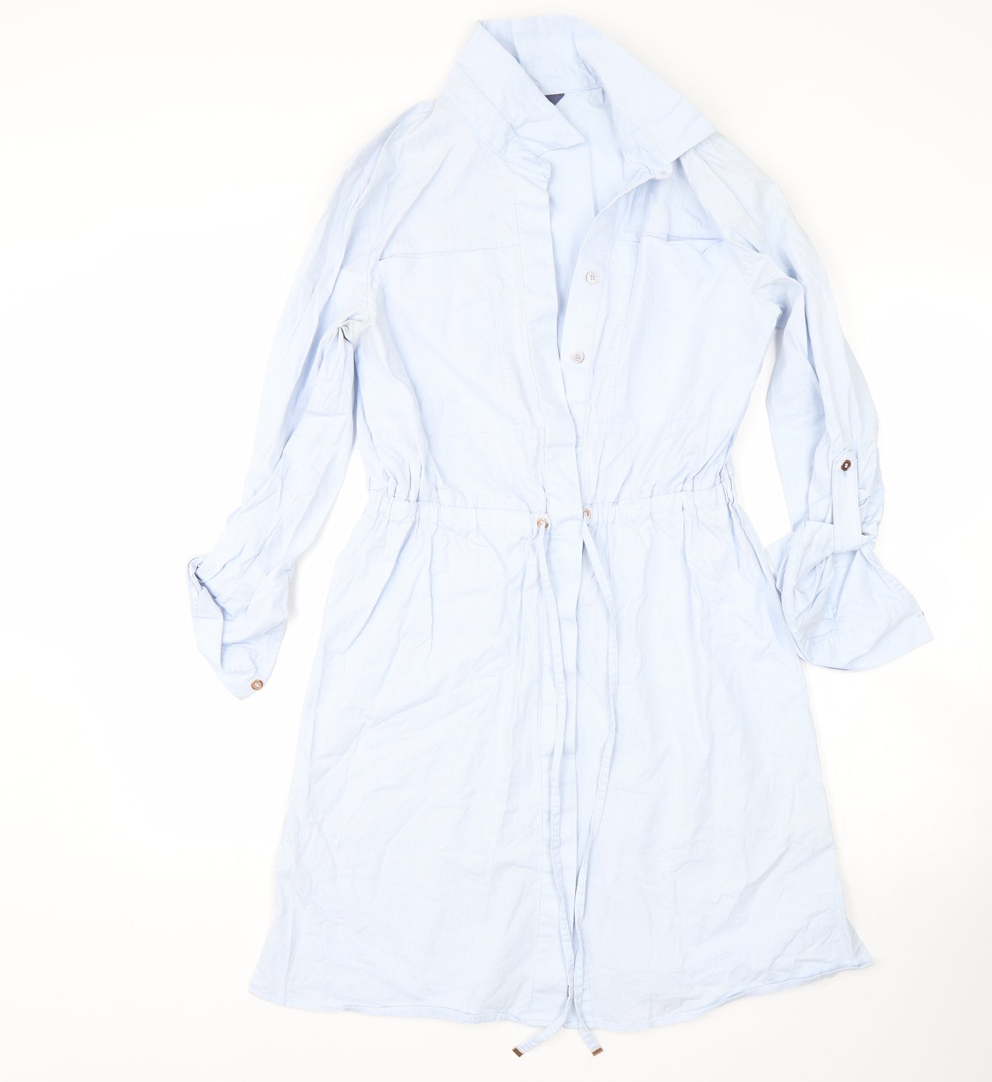 TU Womens Blue Striped  Shirt Dress  Size 10