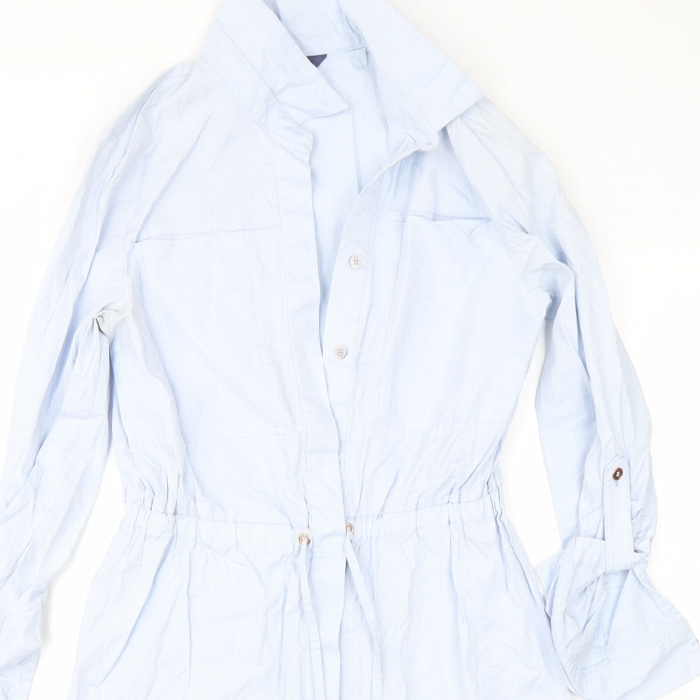 TU Womens Blue Striped  Shirt Dress  Size 10