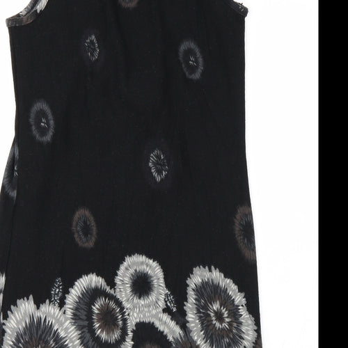 AX Paris Womens Black Floral  Tank Dress  Size 10