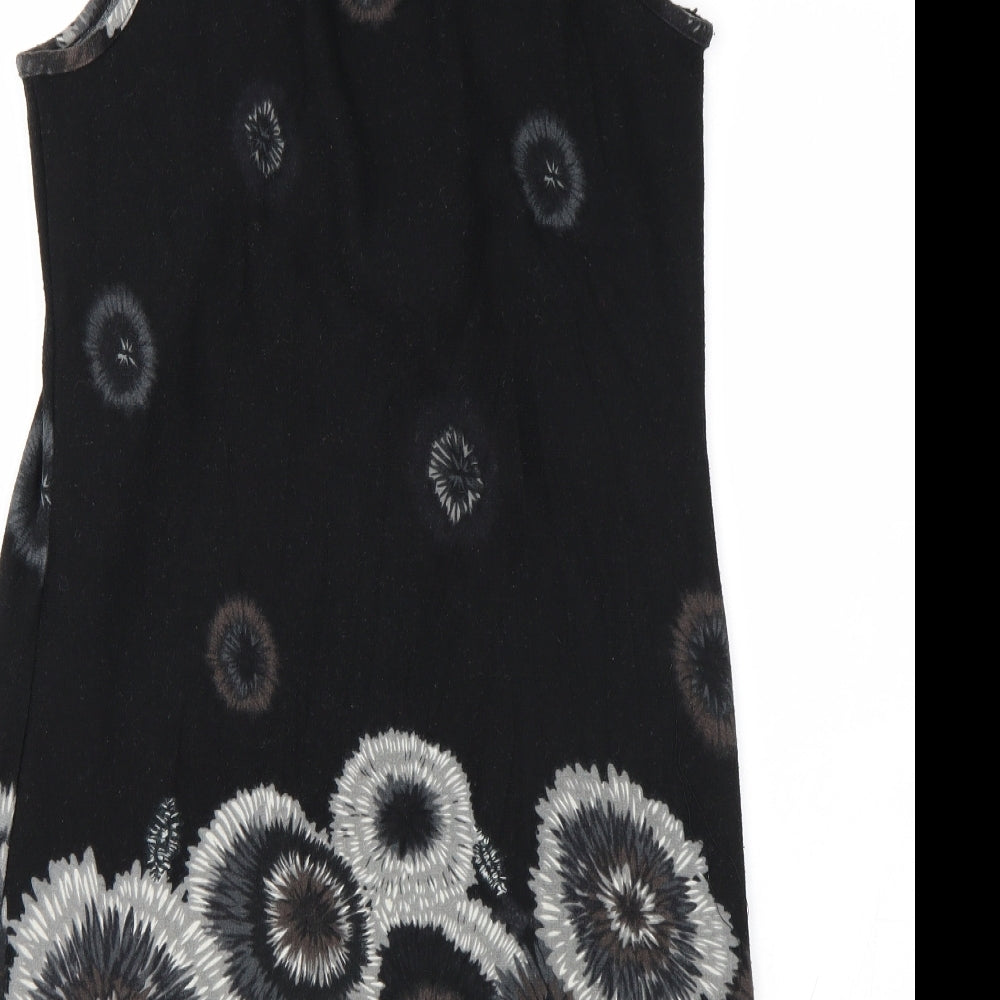 AX Paris Womens Black Floral  Tank Dress  Size 10