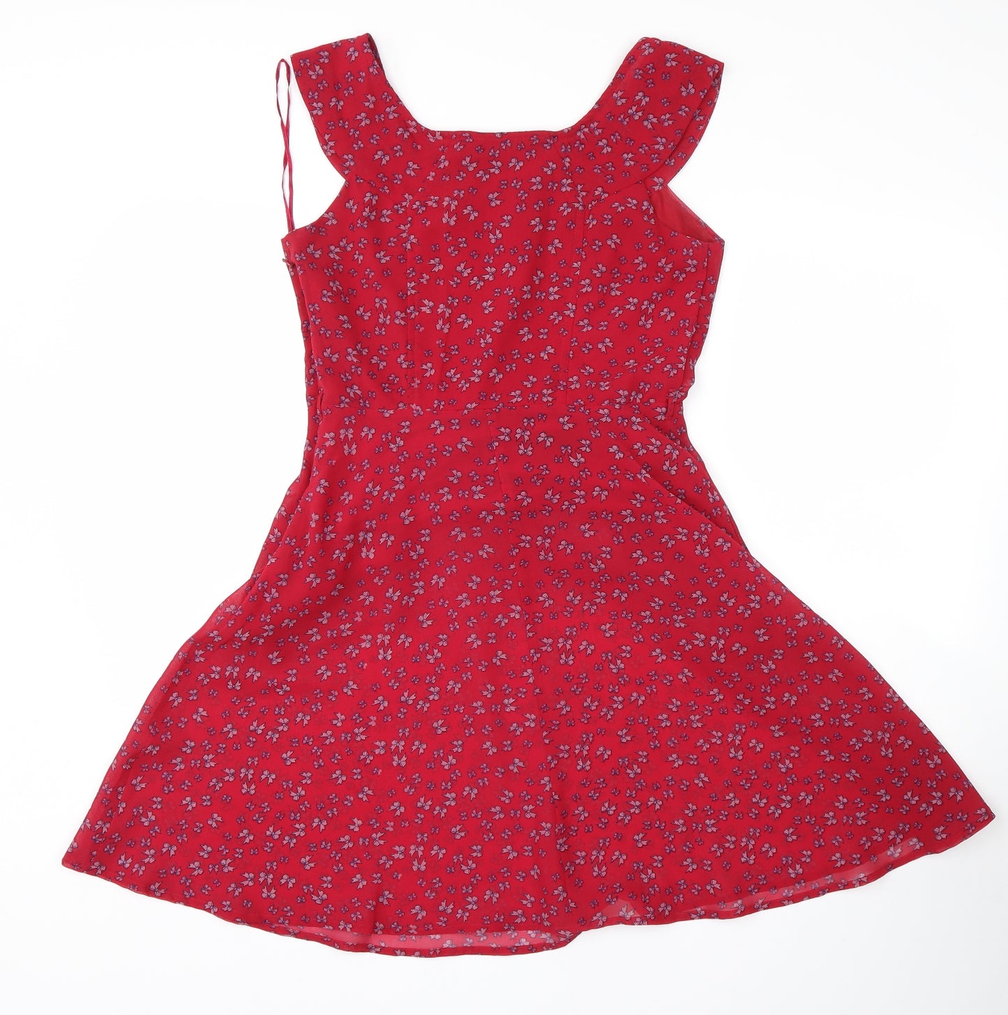 A Wear Womens Red Floral  A-Line  Size 10