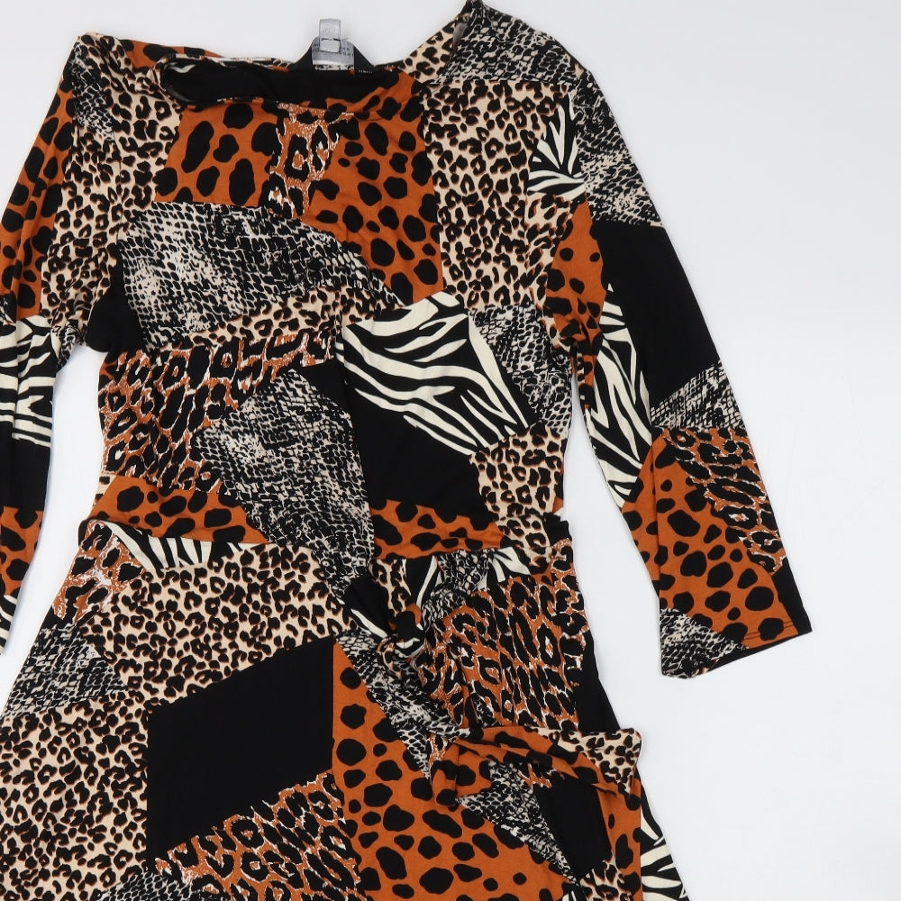 Dorothy Perkins Womens Multicoloured Animal Print  A-Line  Size 12