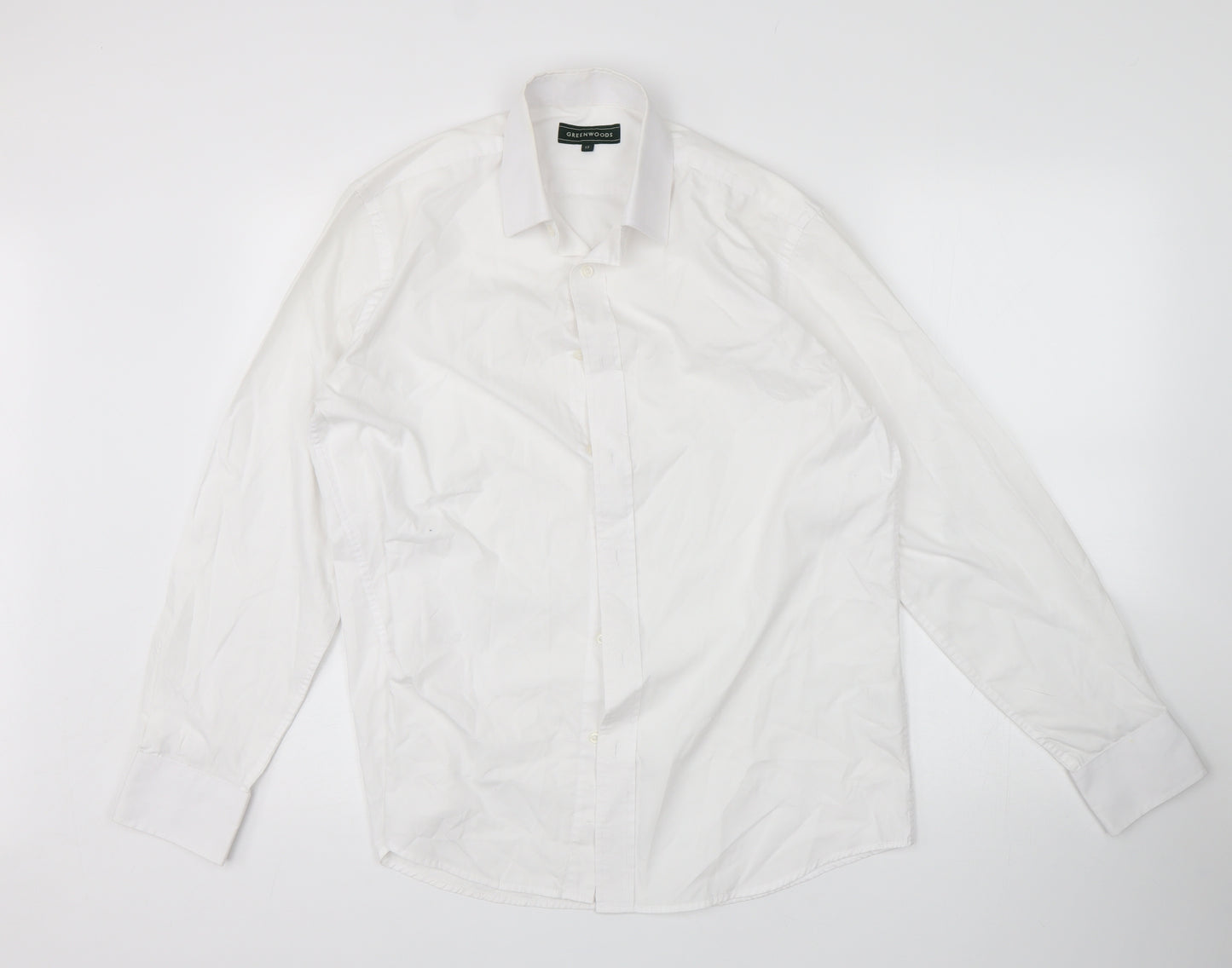 Greenwood  Mens White    Dress Shirt Size 15