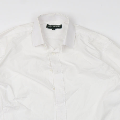 Greenwood  Mens White    Dress Shirt Size 15