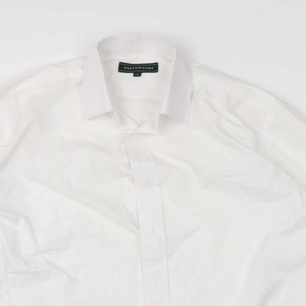 Greenwood  Mens White    Dress Shirt Size 15