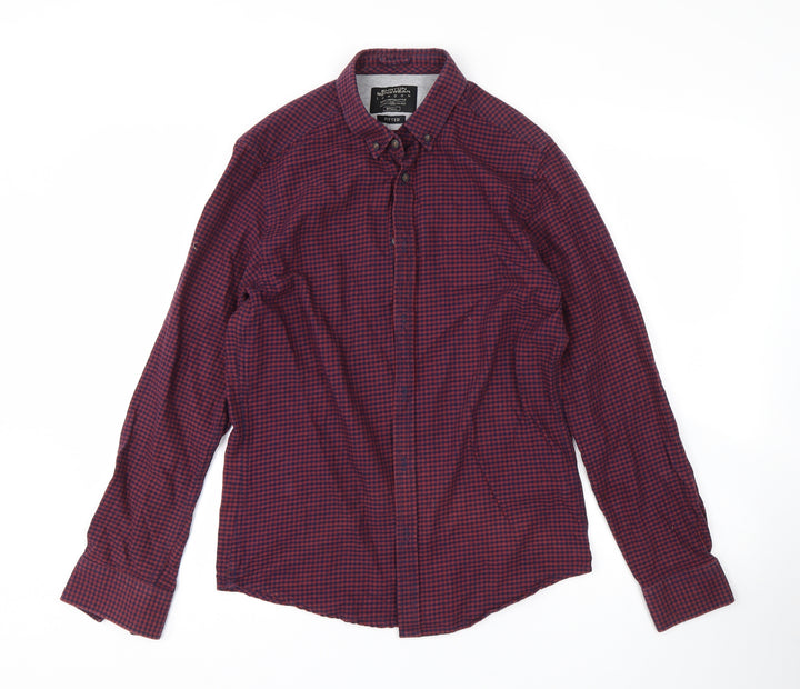 Burton Mens Multicoloured Check Button-Up Size S