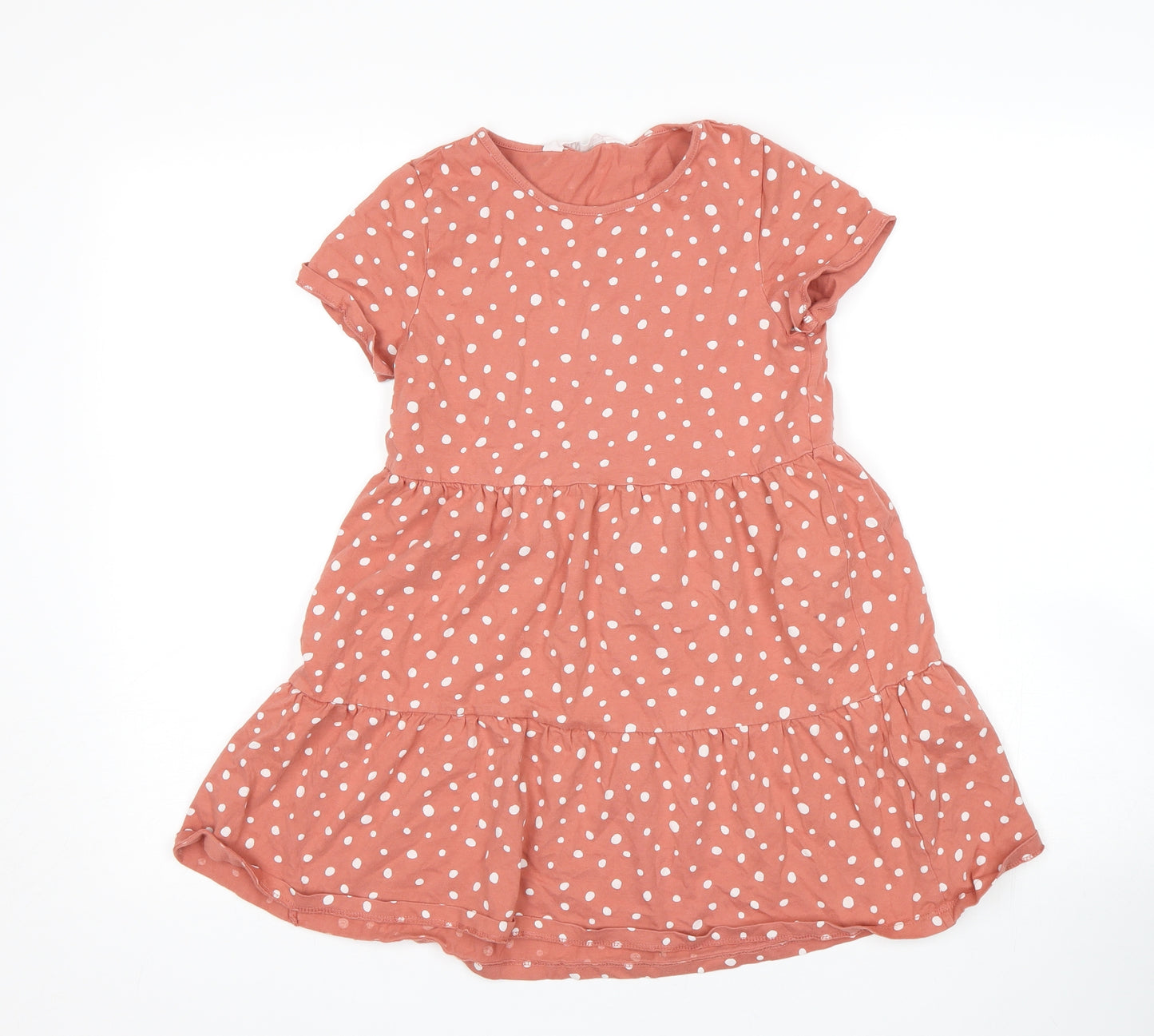 H&M Girls Pink Polka Dot  T-Shirt Dress  Size 9-10 Years