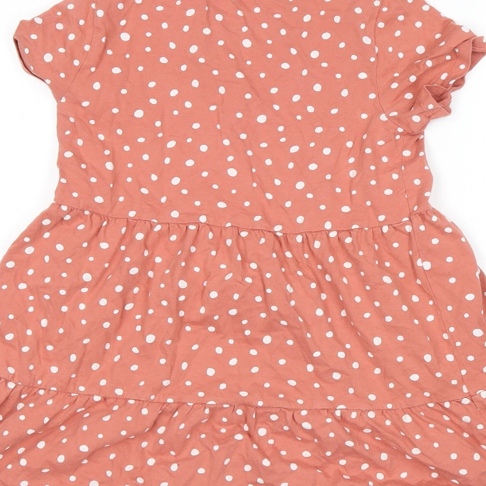 H&M Girls Pink Polka Dot  T-Shirt Dress  Size 9-10 Years