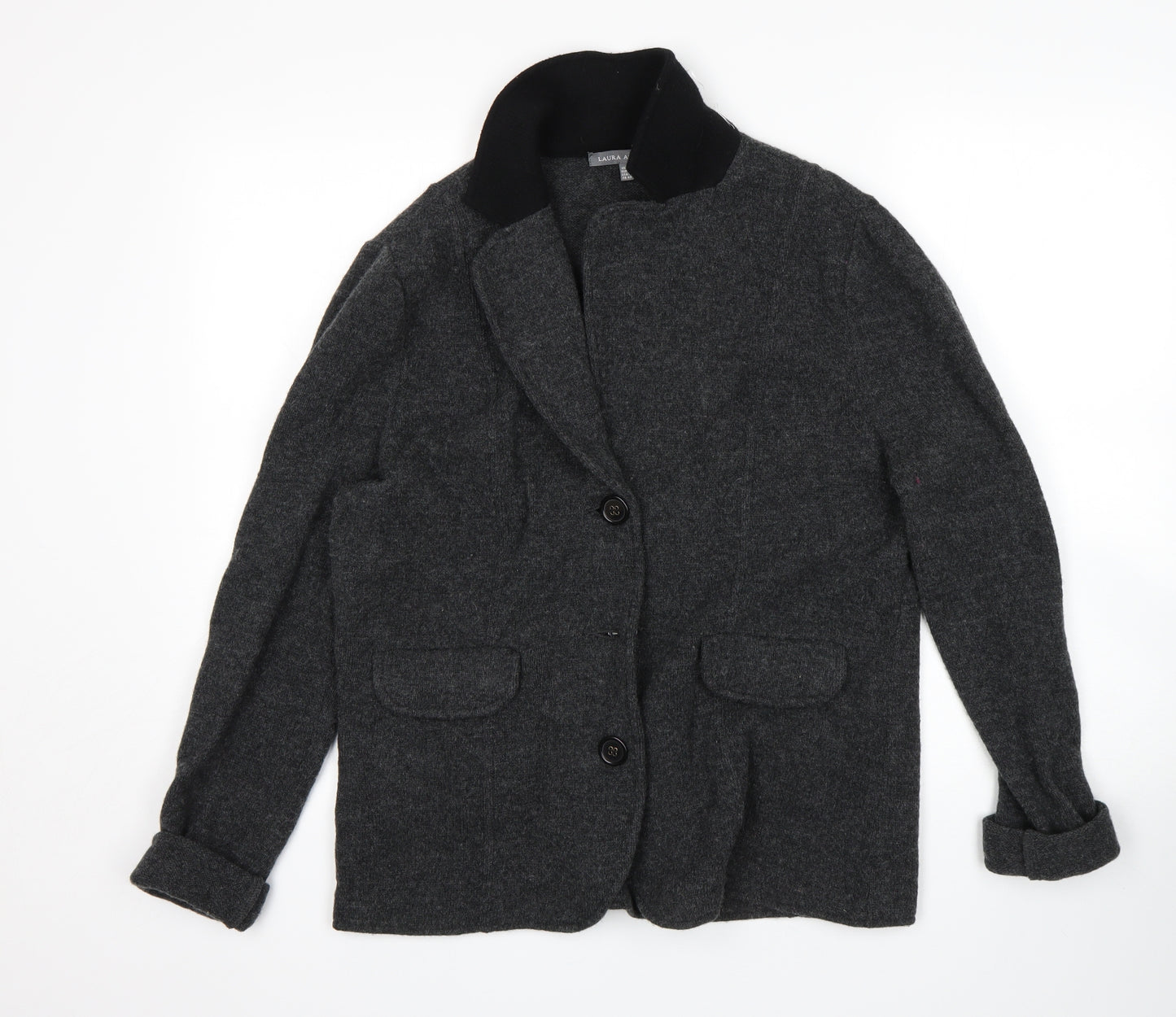 Laura Ashley Womens Grey   Overcoat Coatigan Size 16
