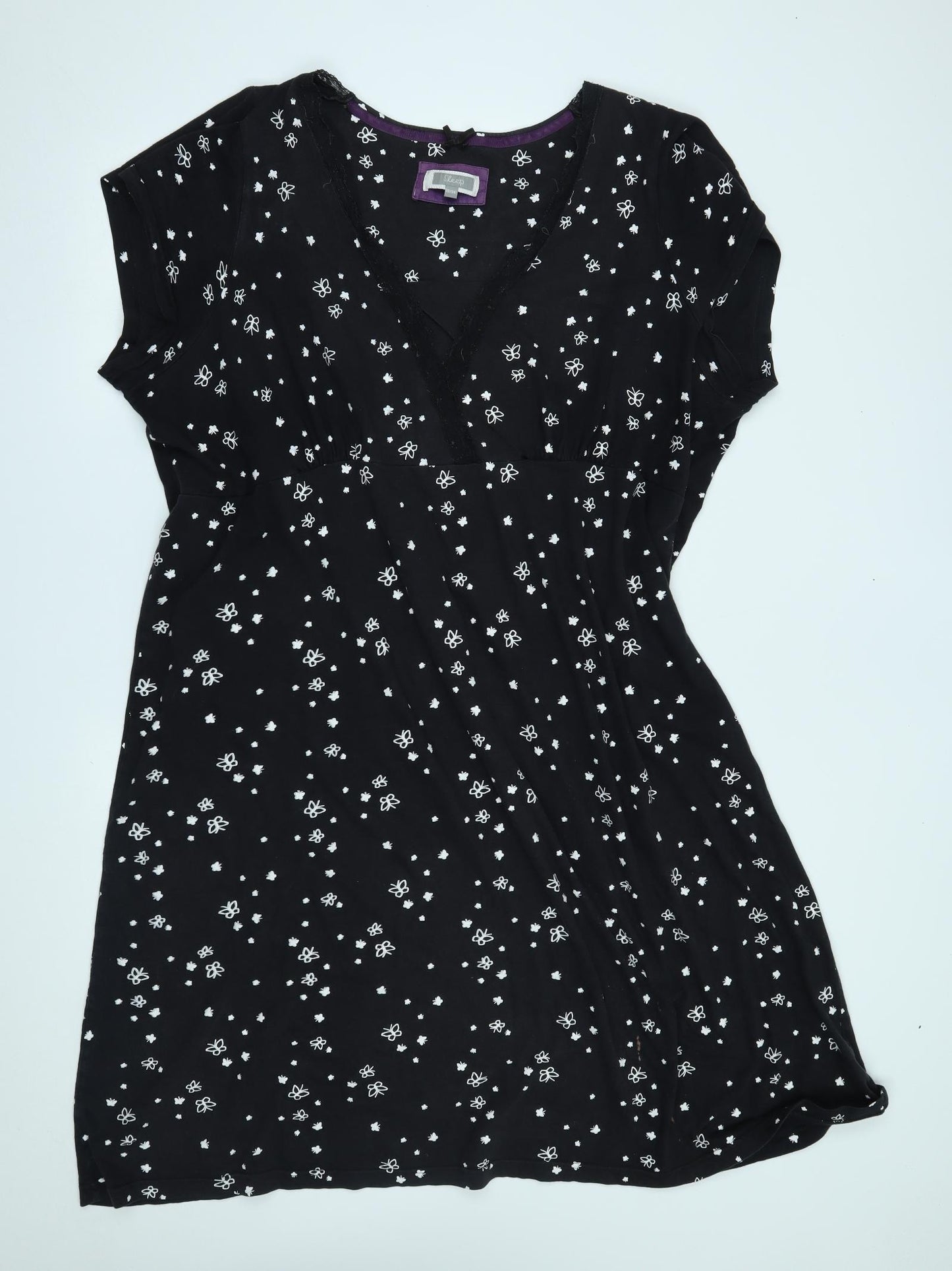 Sleep Womens Black Floral   Dress Size 22
