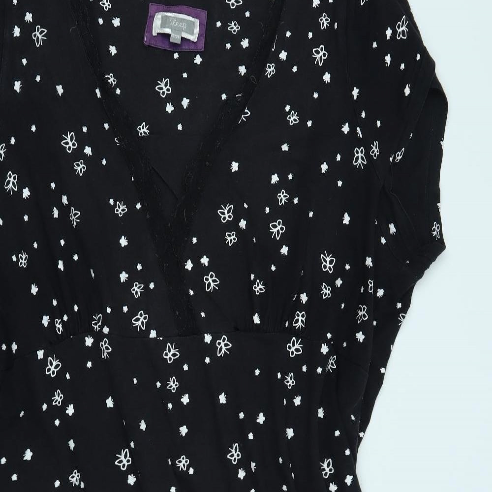 Sleep Womens Black Floral   Dress Size 22