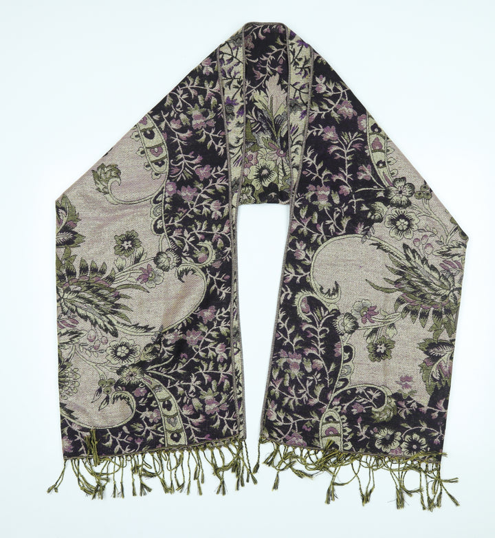 Preworn Womens Gold Floral Scarf