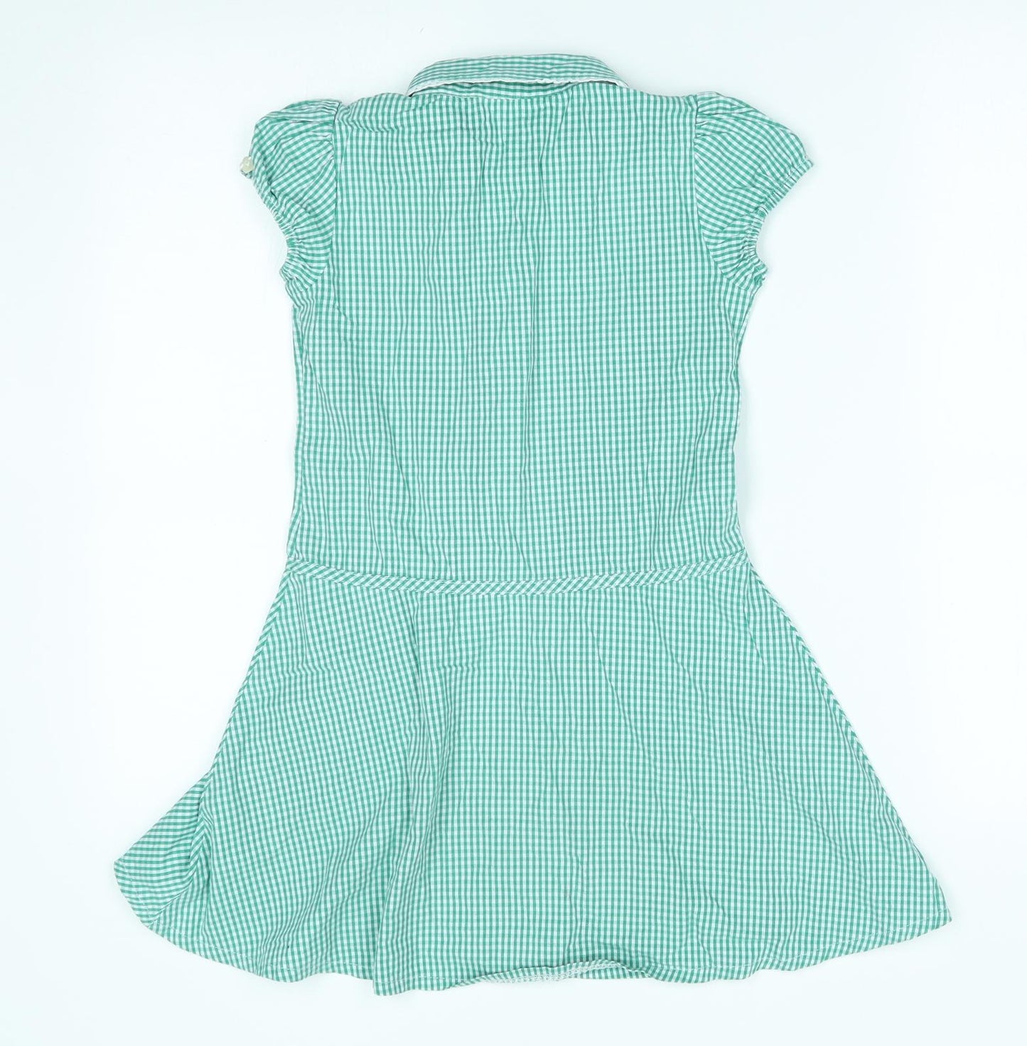 School life Girls Green Check  A-Line  Size 7 Years