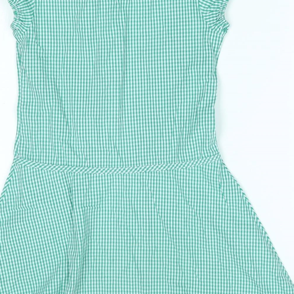School life Girls Green Check  A-Line  Size 7 Years