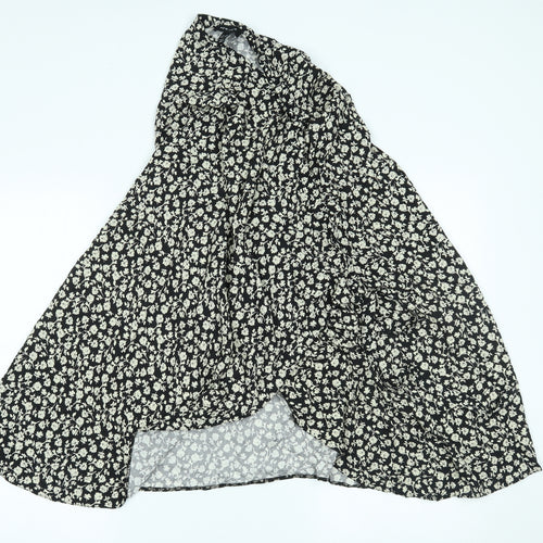 New Look Womens Black Floral  Cape Jumper Size 16