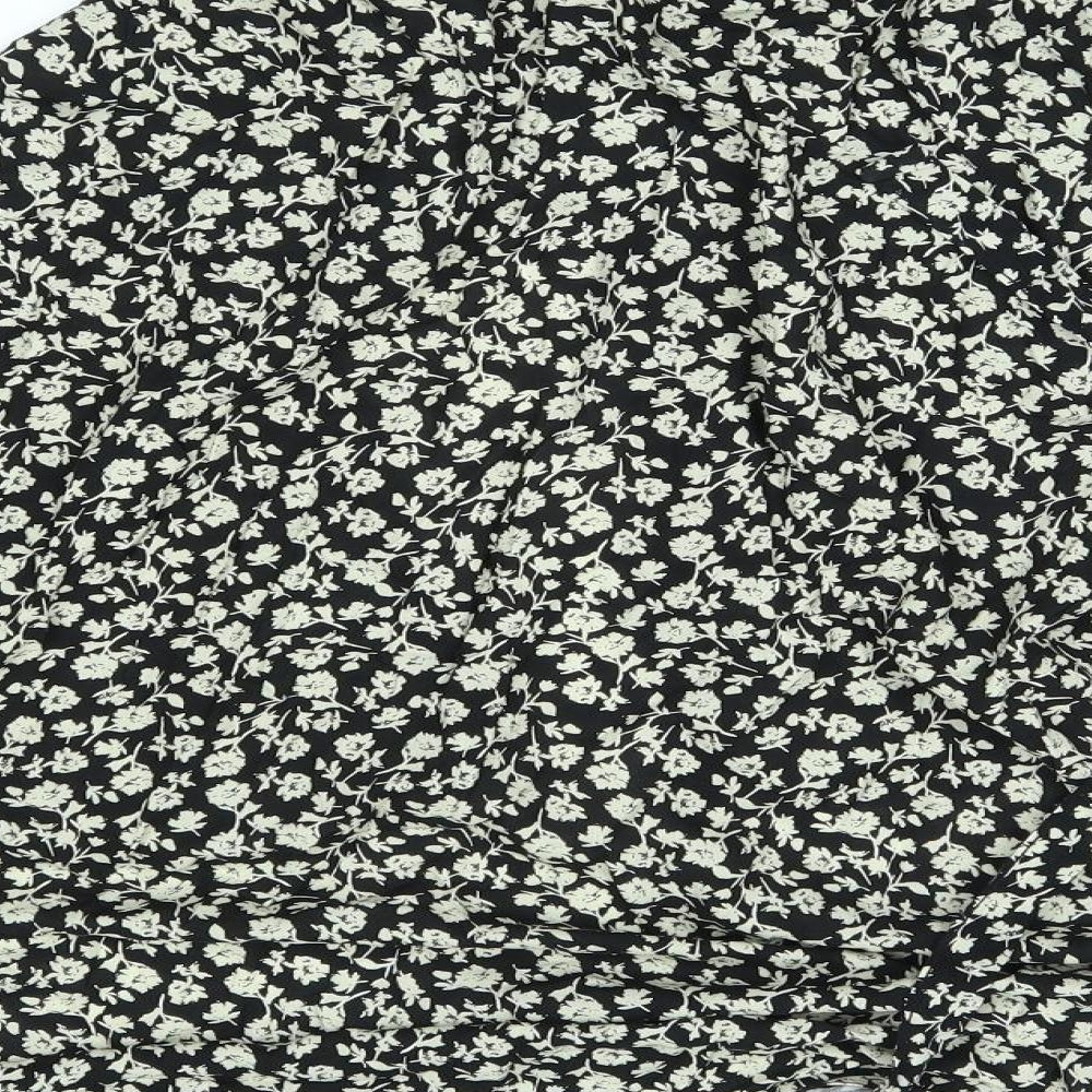 New Look Womens Black Floral  Cape Jumper Size 16