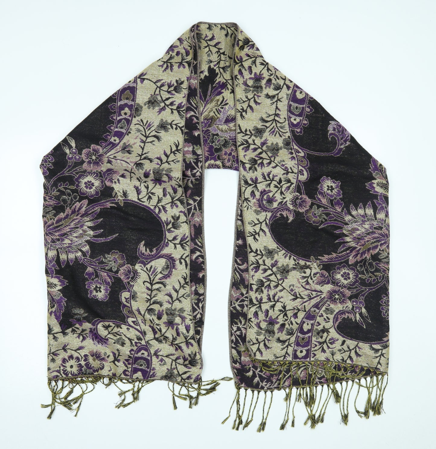 Preworn Womens Gold Floral   Scarf