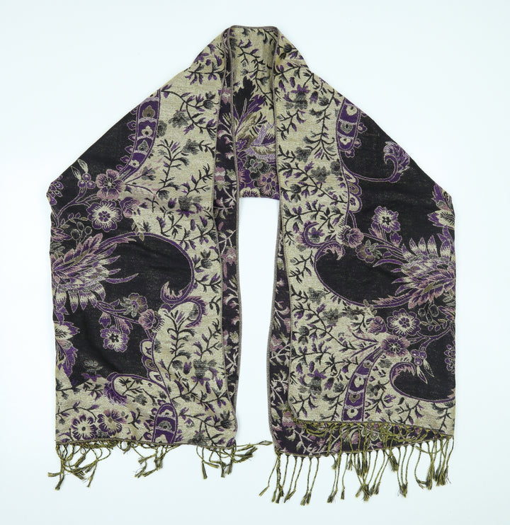 Preworn Womens Gold Floral   Scarf