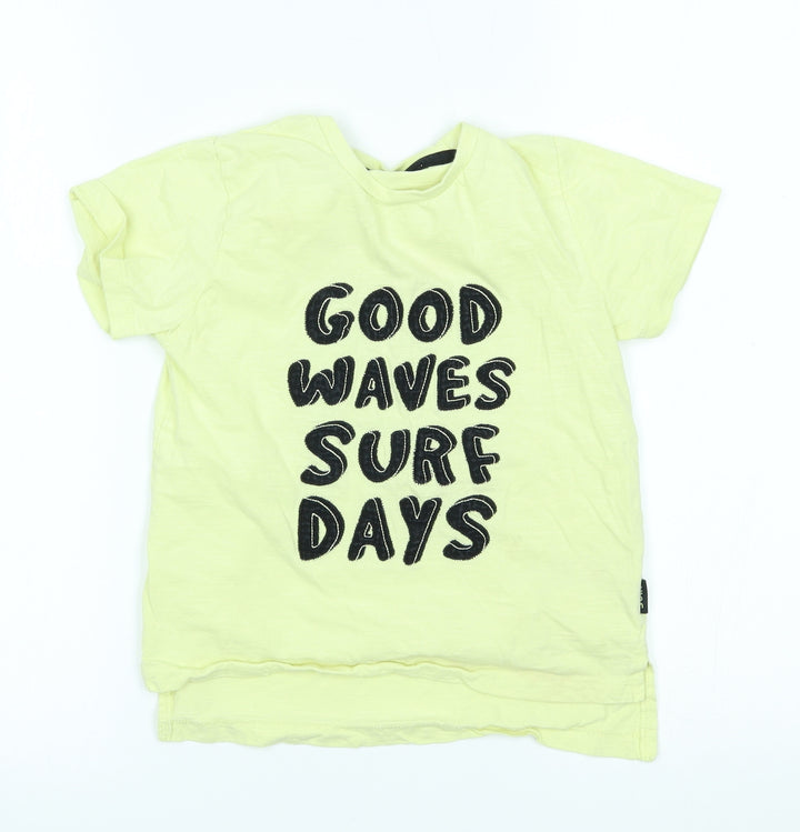 Primark Boys Yellow   Basic T-Shirt Size 6-7 Years  - surf