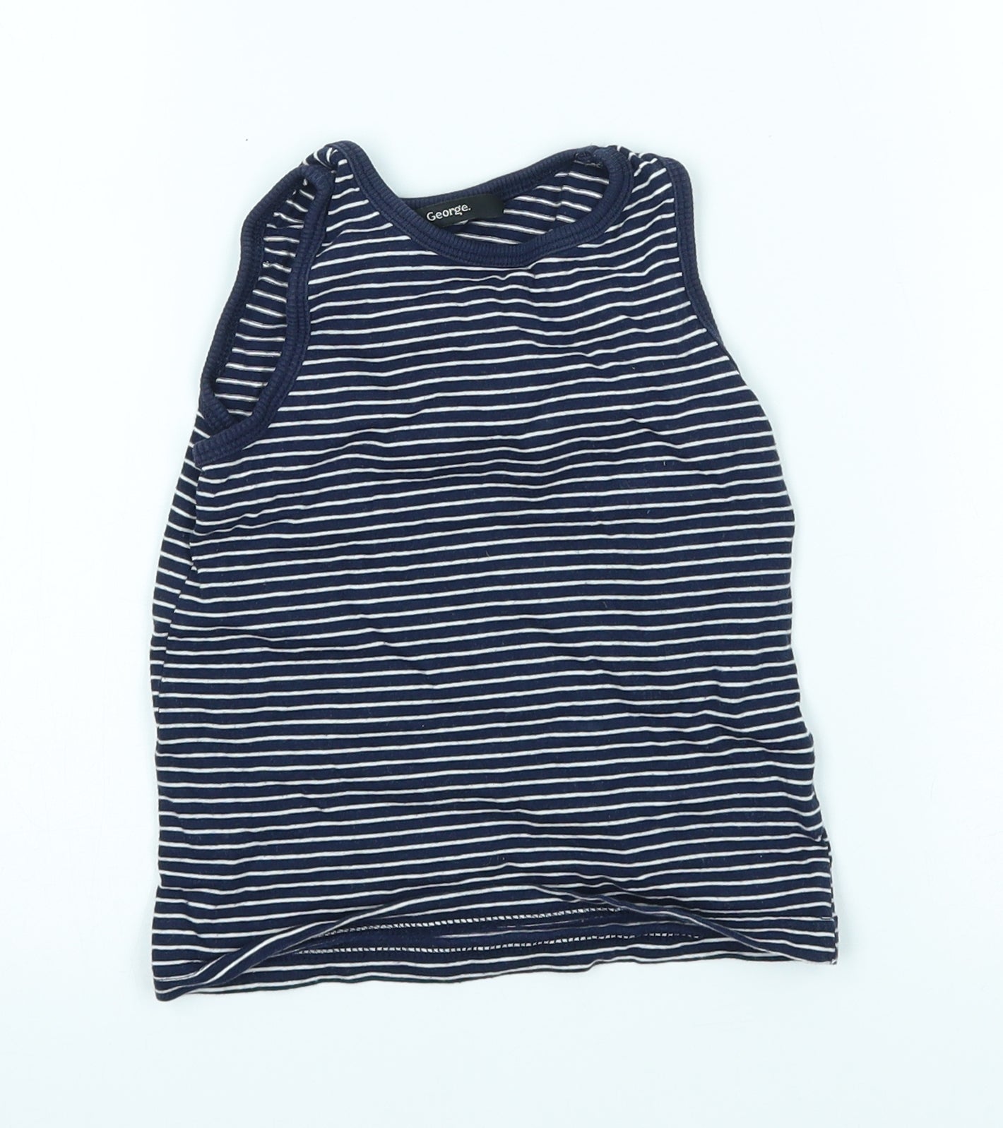 George Boys Blue Striped  Basic Tank Size 2-3 Years