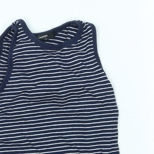 George Boys Blue Striped  Basic Tank Size 2-3 Years