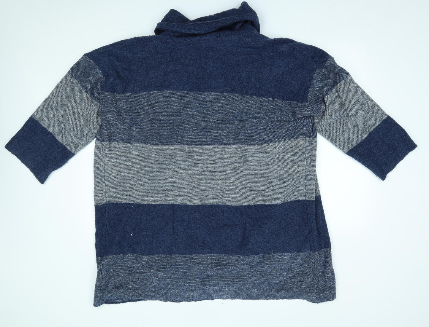M&S Womens Blue Striped  Cardigan Jumper Size L