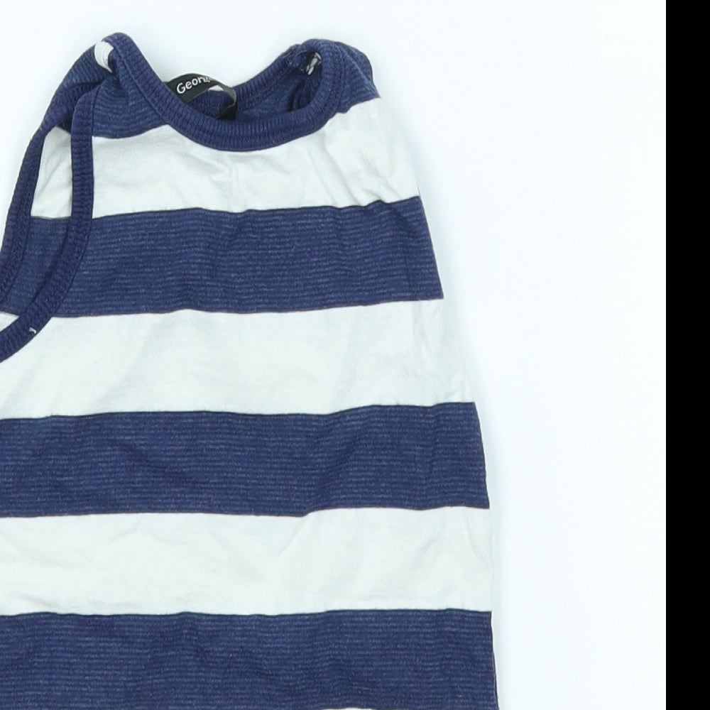 George Boys Blue Striped  Basic Tank Size 2-3 Years