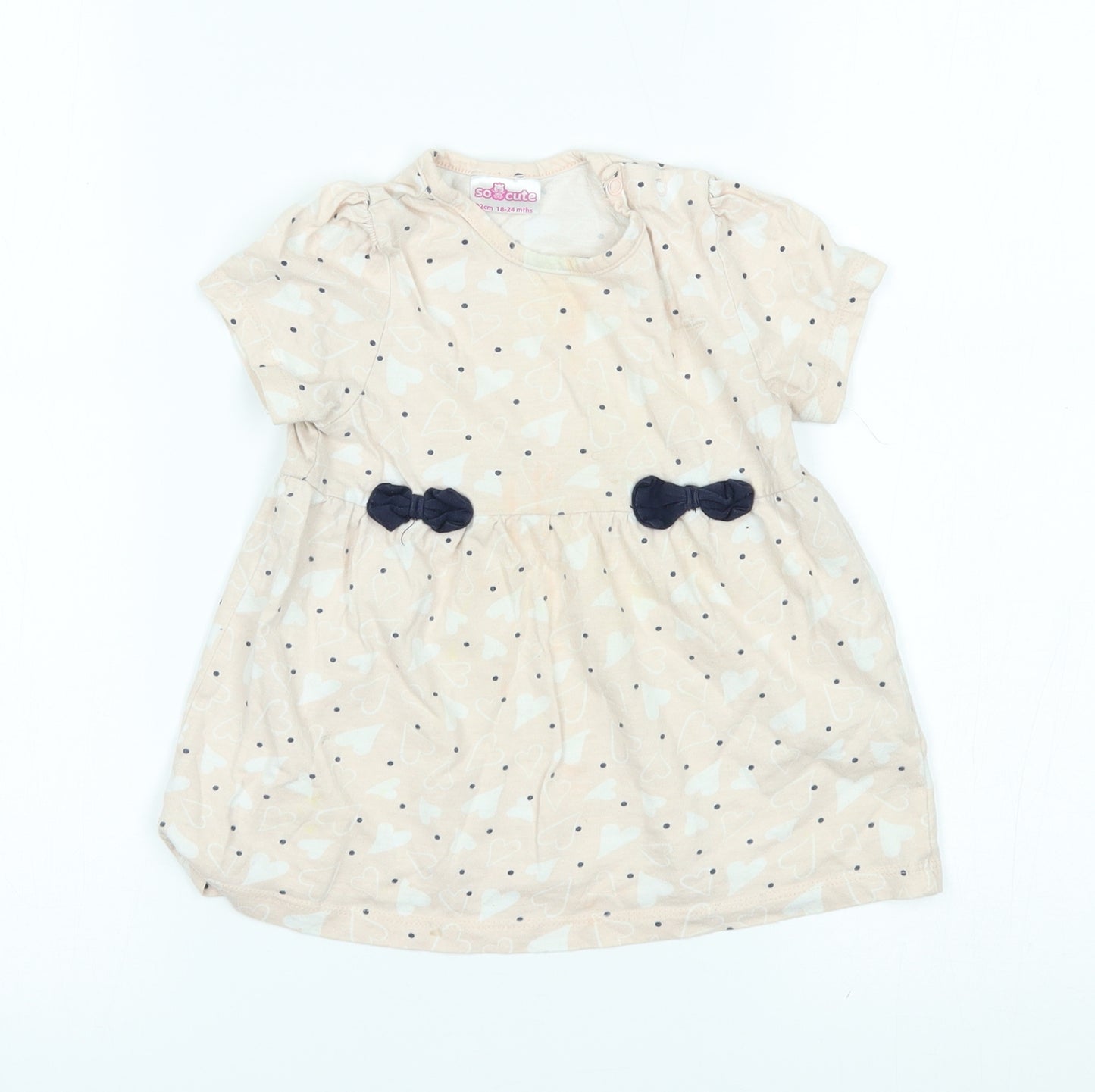 So Cute Girls Pink   Basic Blouse Size 18-24 Months  - hearts