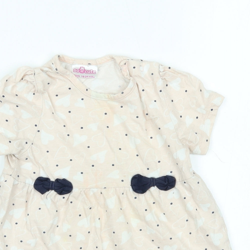 So Cute Girls Pink   Basic Blouse Size 18-24 Months  - hearts