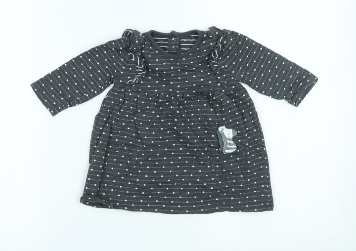 George Girls Grey Polka Dot  A-Line  Size 3-6 Months