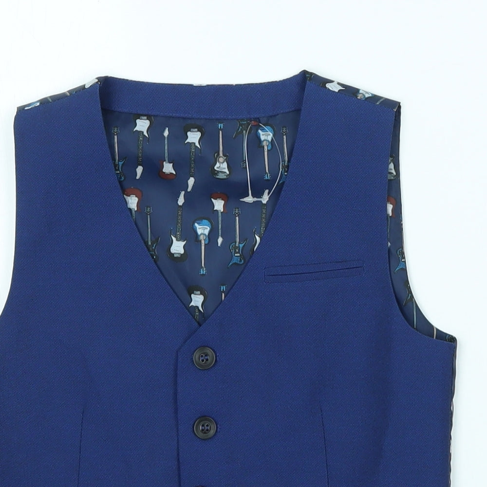 NEXT Boys Blue   Jacket Waistcoat Size 5-6 Years  - guitars