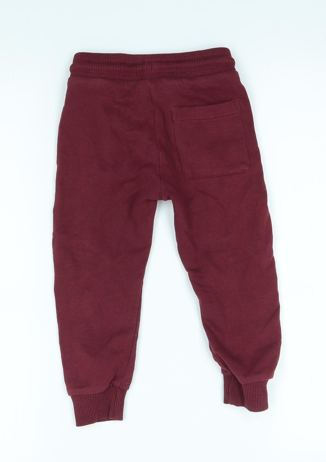 F&F Boys Red   Jogger Trousers Size 2-3 Years