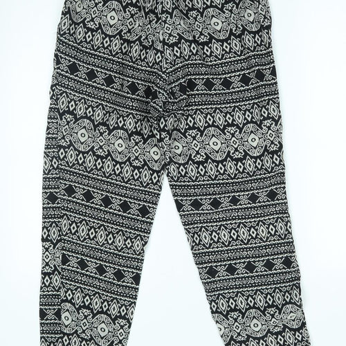 Sans Souci Womens Black Fair Isle  Trousers  Size S L27 in