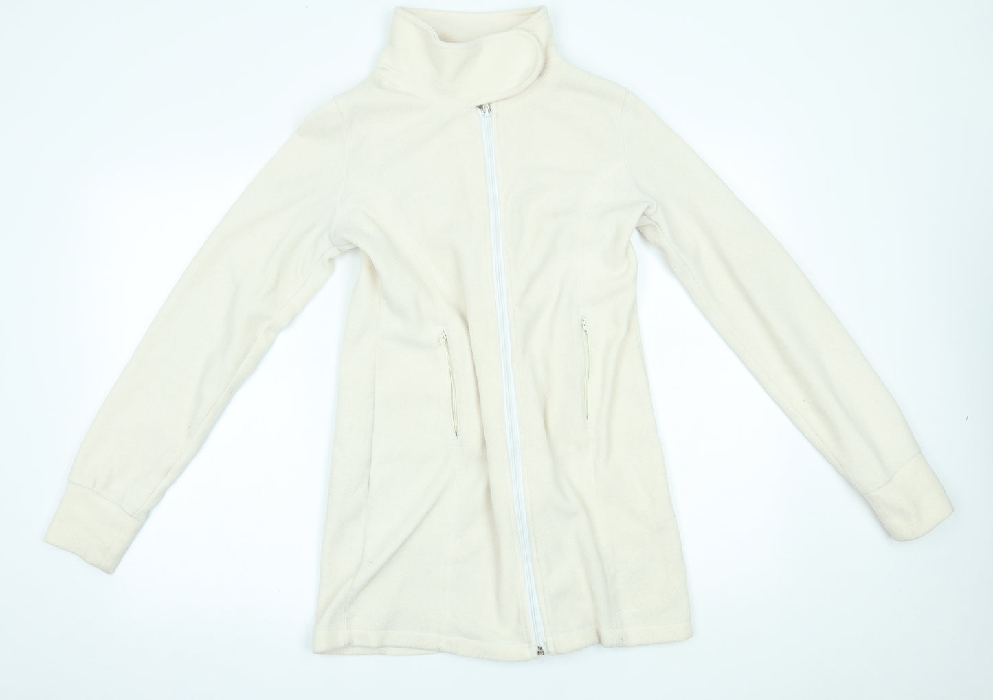 Broadway Womens Ivory   Full Zip Sweatshirt Size M