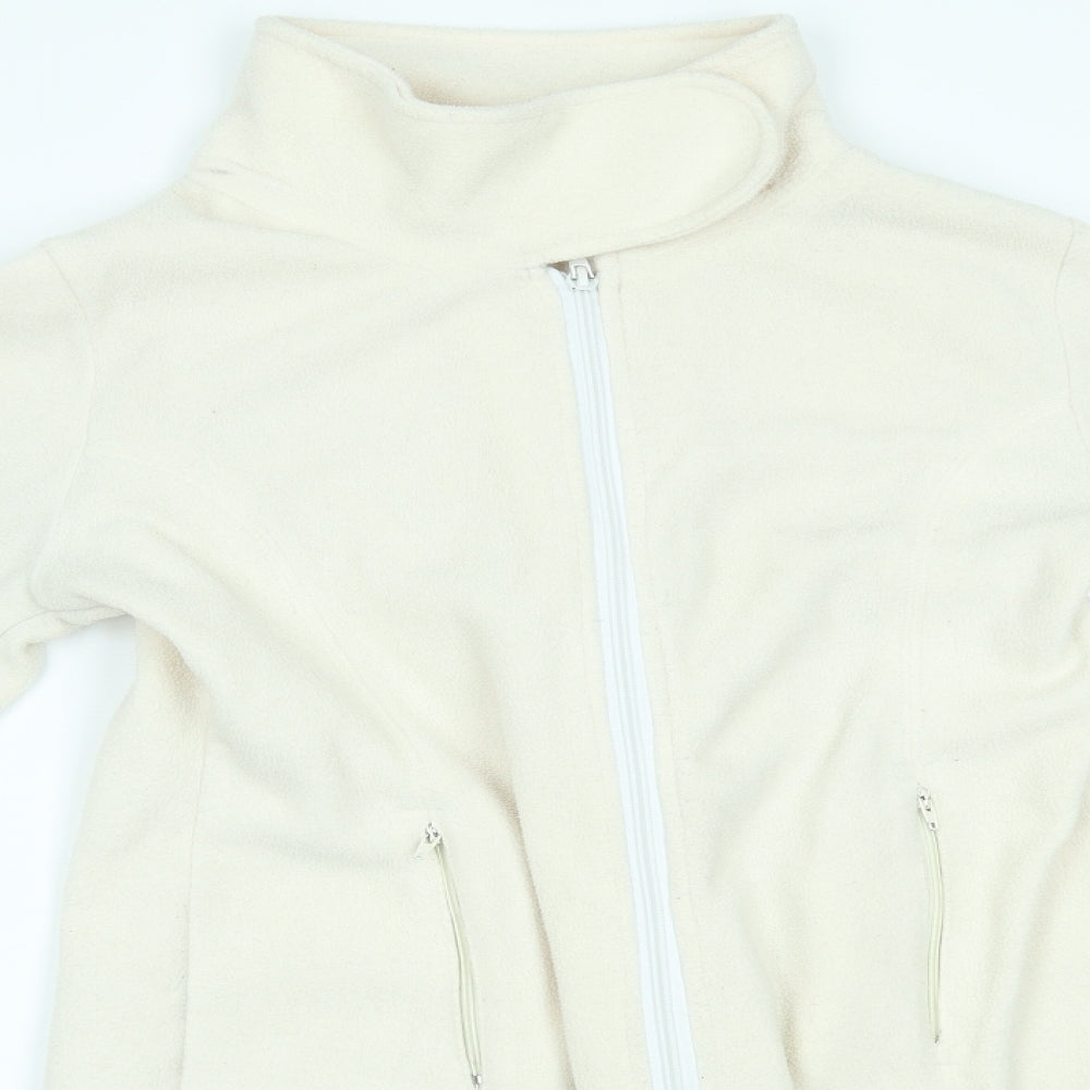Broadway Womens Ivory   Full Zip Sweatshirt Size M