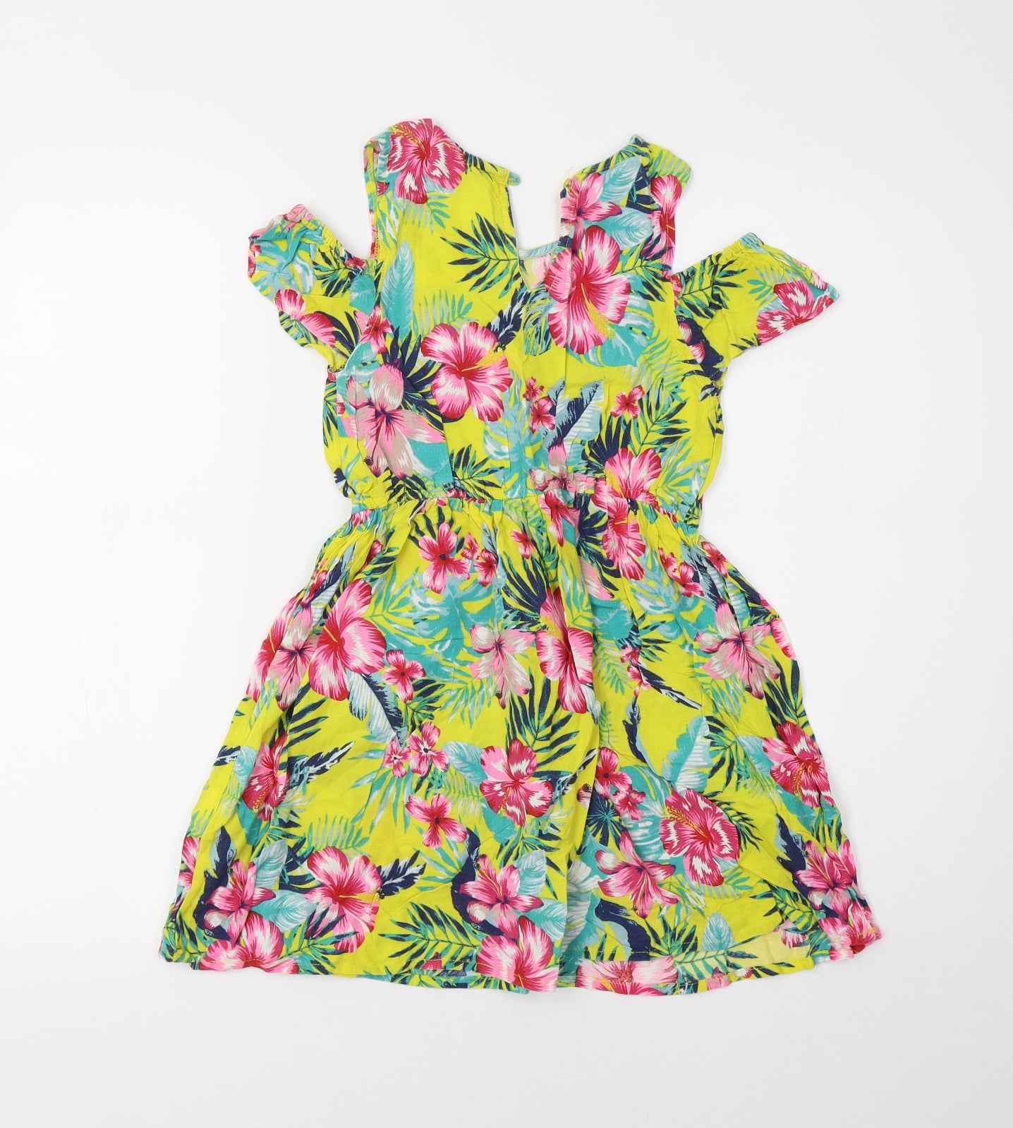 Primark Girls Multicoloured Floral  A-Line  Size 7-8 Years