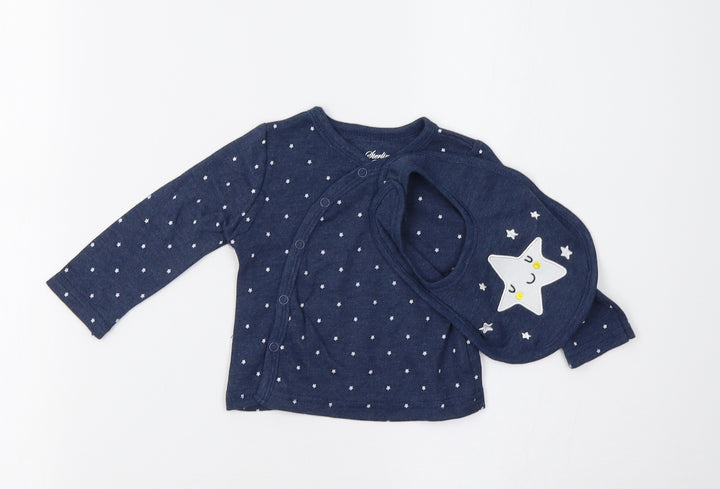 Sterling Baby Baby Blue Basic T-Shirt Size 0-3 Months - Star Print