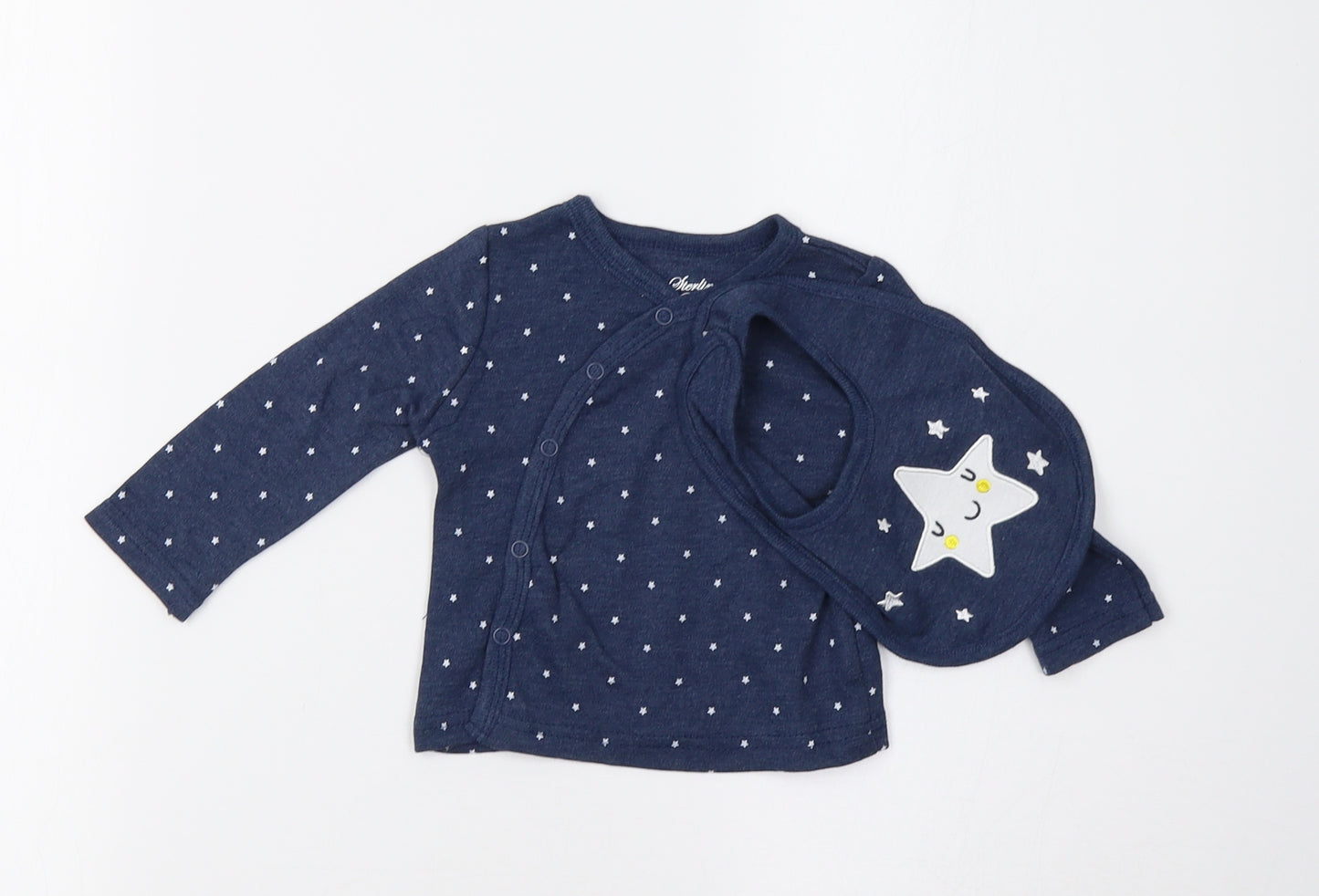 Sterling Baby Baby Blue   Basic T-Shirt Size 0-3 Months  - Star Print