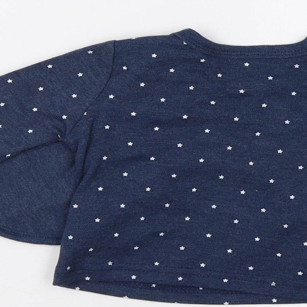 Sterling Baby Baby Blue   Basic T-Shirt Size 0-3 Months  - Star Print
