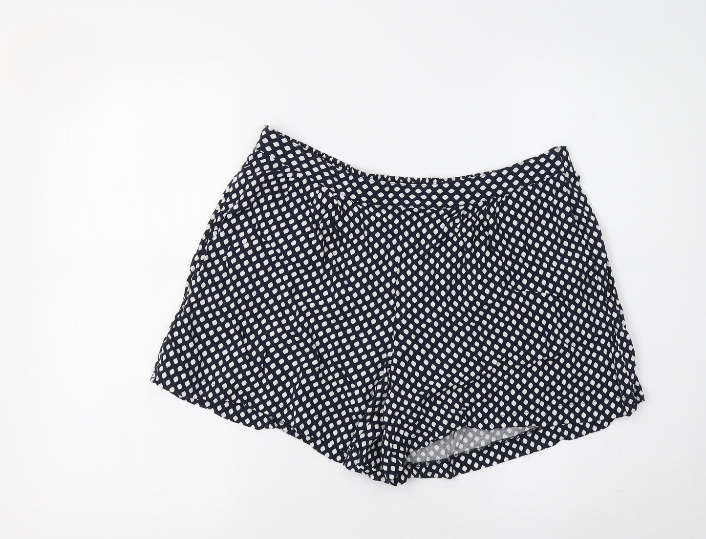 Papaya Womens Blue Geometric  Bermuda Shorts Size 14