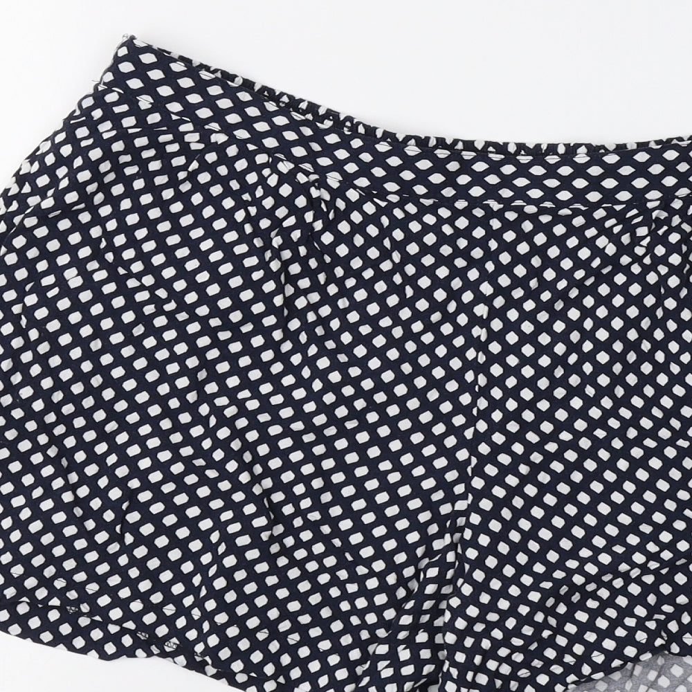 Papaya Womens Blue Geometric  Bermuda Shorts Size 14