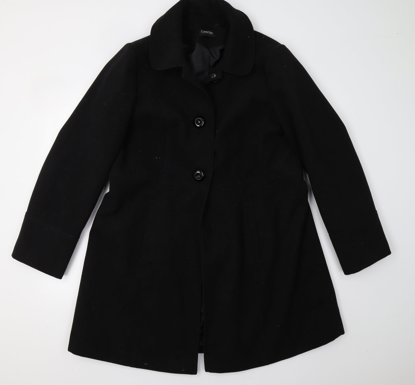 George Womens Black   Pea Coat Coat Size 20