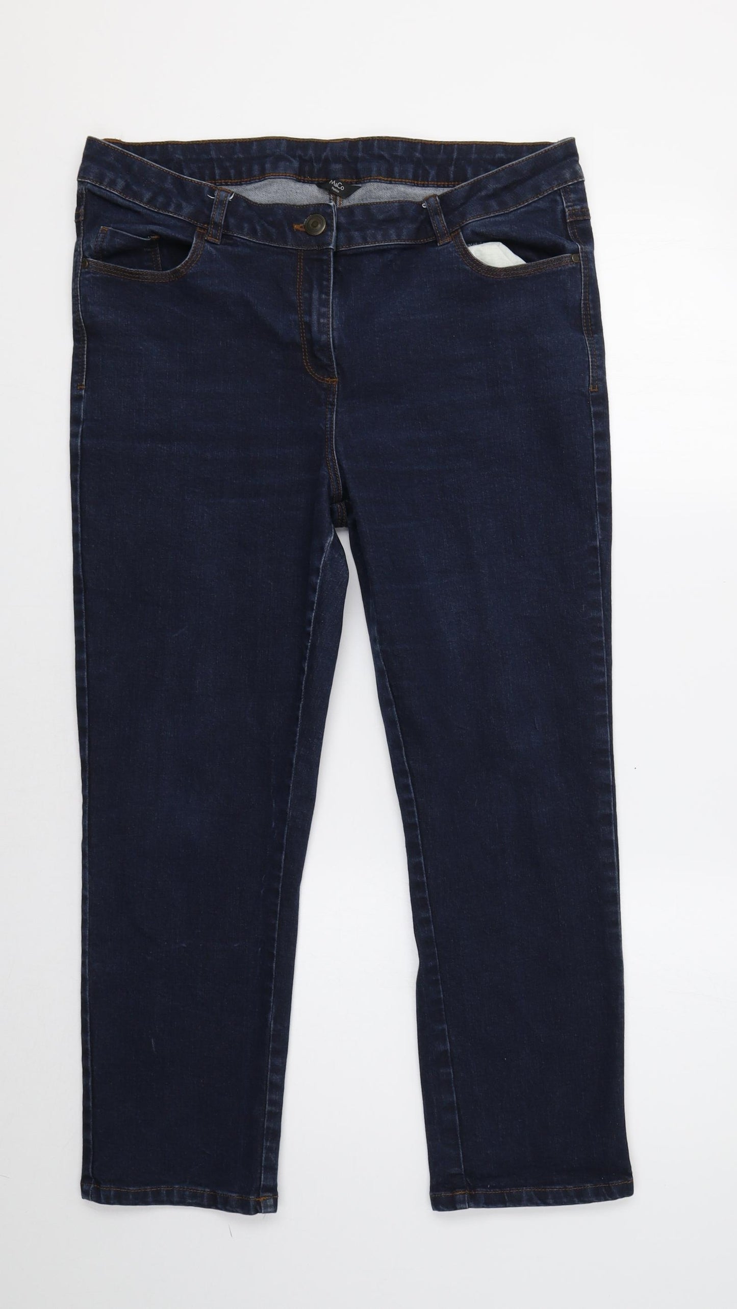 M&Co Womens Blue   Straight Jeans Size 16 L25 in