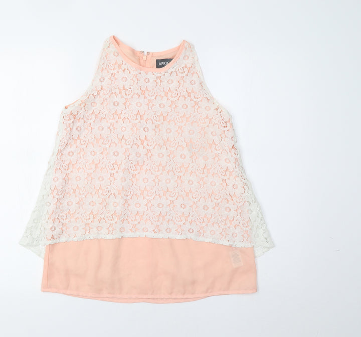 Apricot Womens Pink Floral  Basic Blouse Size 8