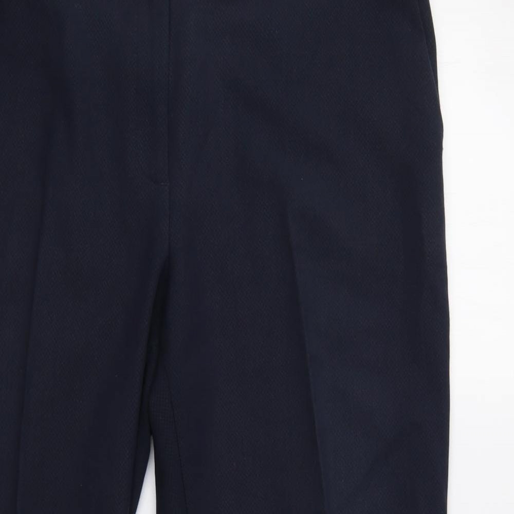 M&S Womens Blue Animal Print  Dress Pants Trousers Size 16 L28 in