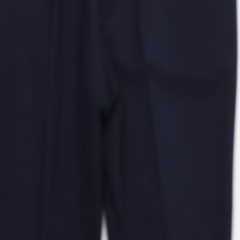 M&S Womens Blue Animal Print  Dress Pants Trousers Size 16 L28 in