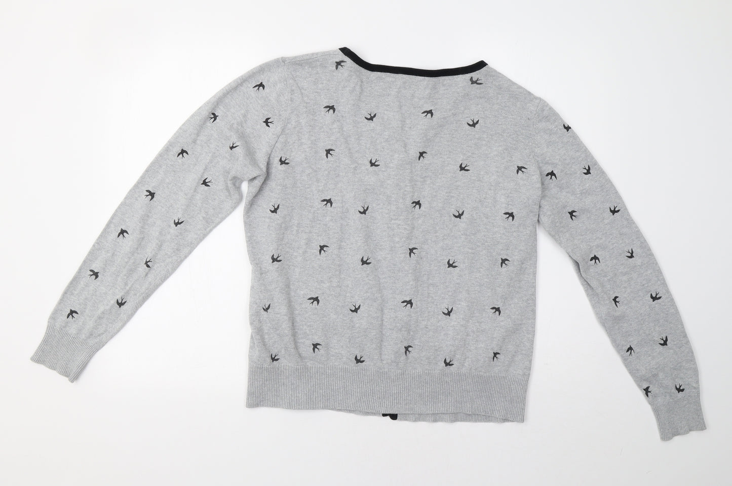 F&F Womens Grey   Cardigan Jumper Size 18  - Bird Print