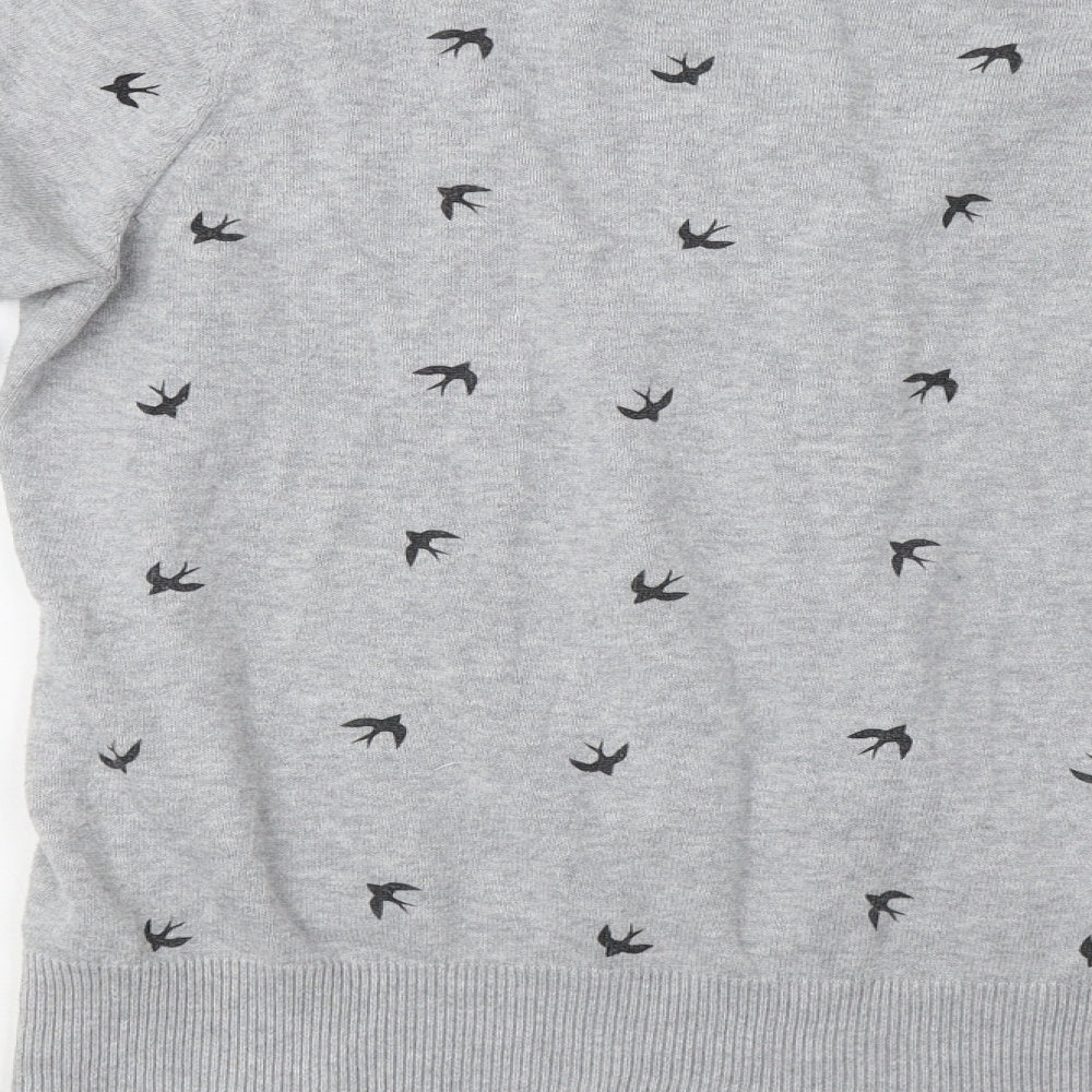 F&F Womens Grey   Cardigan Jumper Size 18  - Bird Print
