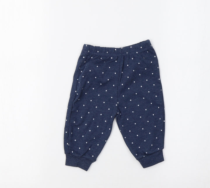 Sterling Baby Baby Blue Jogger Leggings Size 0-3 Months - Star Print