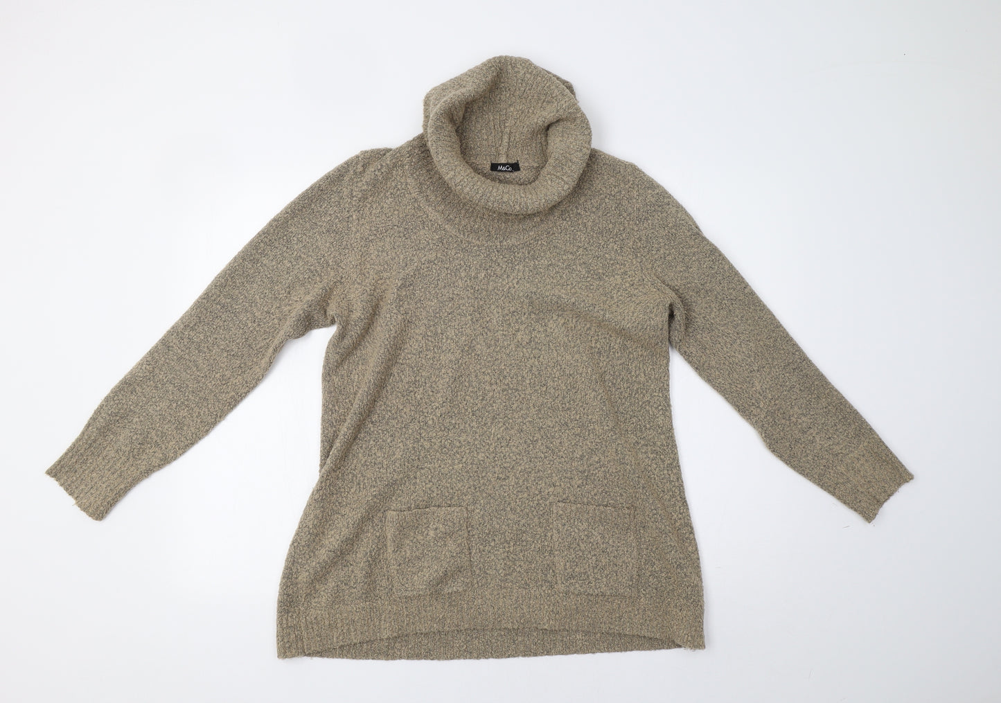 M&Co Womens Beige   Tunic Jumper Size L